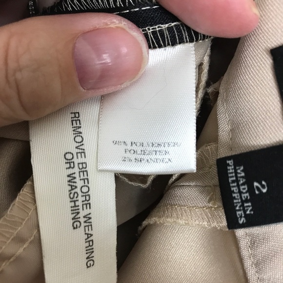 Ann Taylor khaki/black tuxedo pants back pockets 2 - Picture 7 of 8